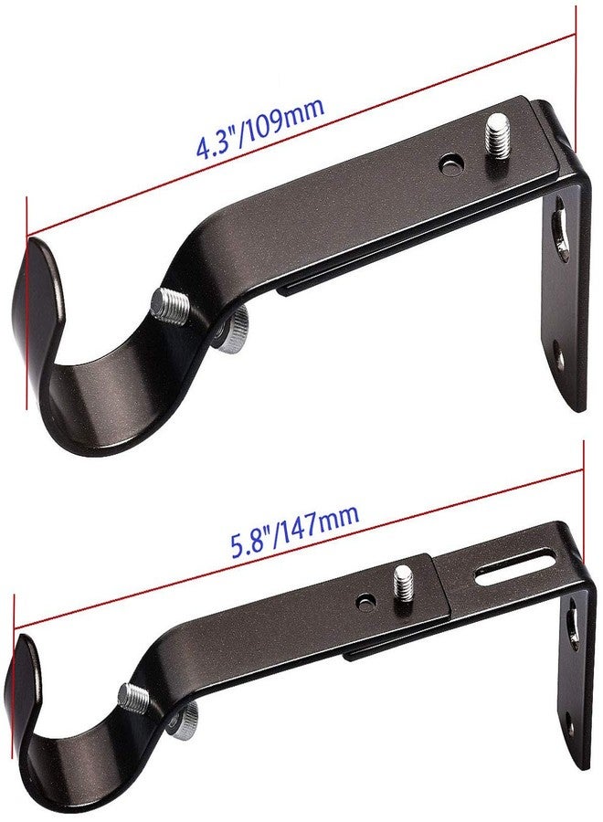 LAMYOO Curtain Bracket Set of 4, Adjustable for 1 or 7/8 Inch Rods, Oil Rubbed Bronze, Metal, Wall Mount - Image 5