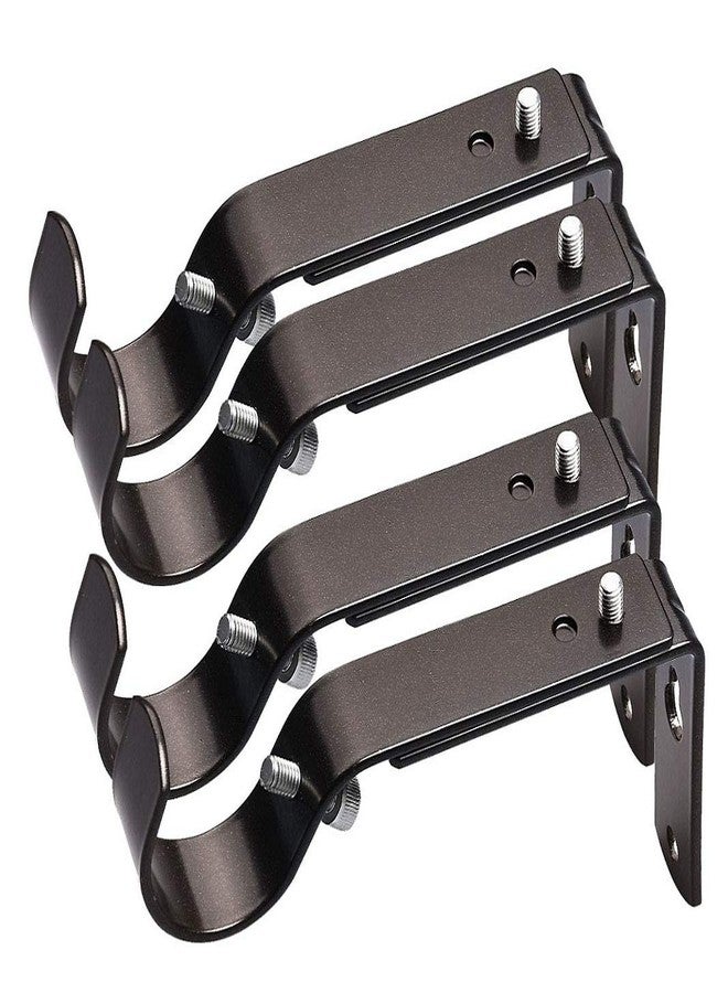 LAMYOO Curtain Bracket Set of 4, Adjustable for 1 or 7/8 Inch Rods, Oil Rubbed Bronze, Metal, Wall Mount - Image 1