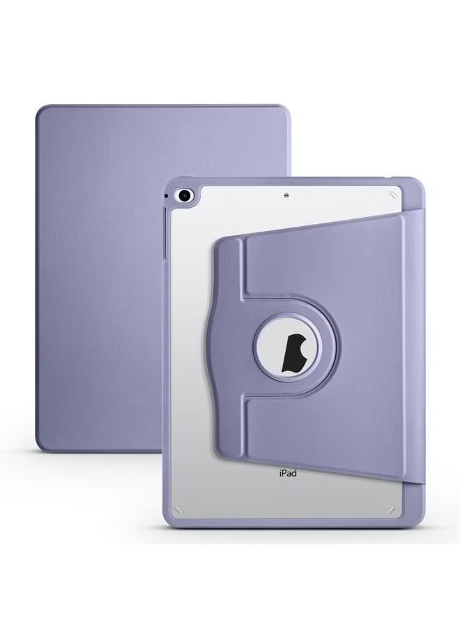 PROMASS Case Cover For iPad Air / Air 2 / 9.7 2018 / 2017 Acrylic 360 Degree Rotation Holder Tablet Leather Case Lavender