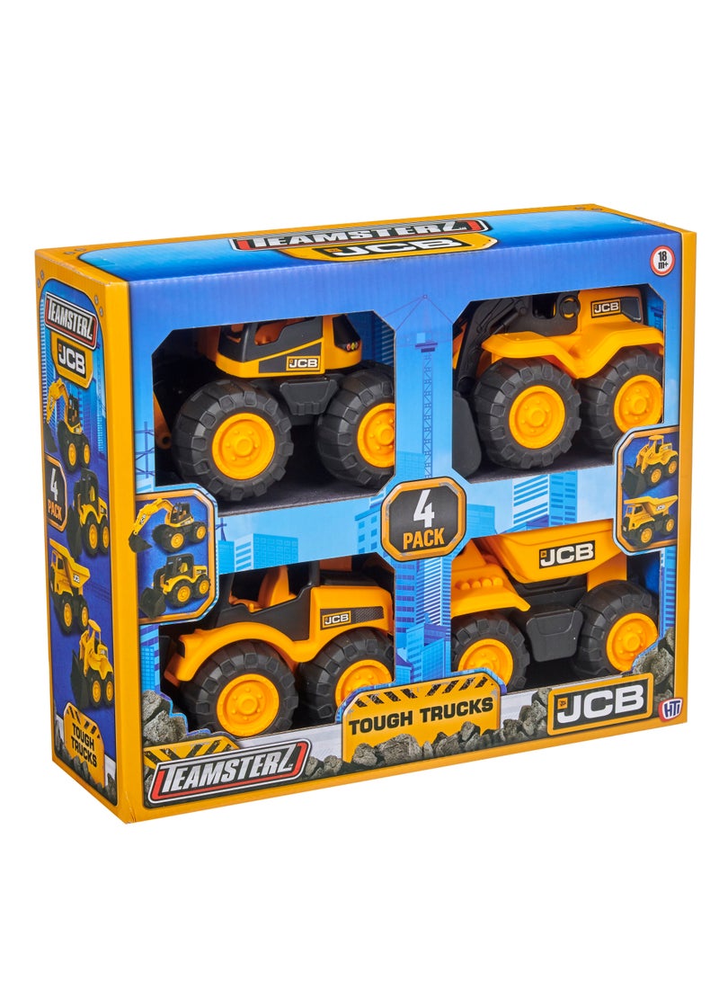 TEAMSTERZ Tz Jcb 7 Inch Tough Trucks 4Pk - Image 1