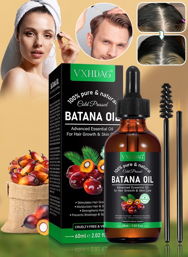 VXHDAG Natural Batana Oil for Hair Care Hair Conditioner Oil for Thin Hair Repair Damaged Hair Nourishes Thin Hair Scalp Skin and Loss Hair Growth Fit for All Hair Types Raw Batana Oil 60ml - Image 1