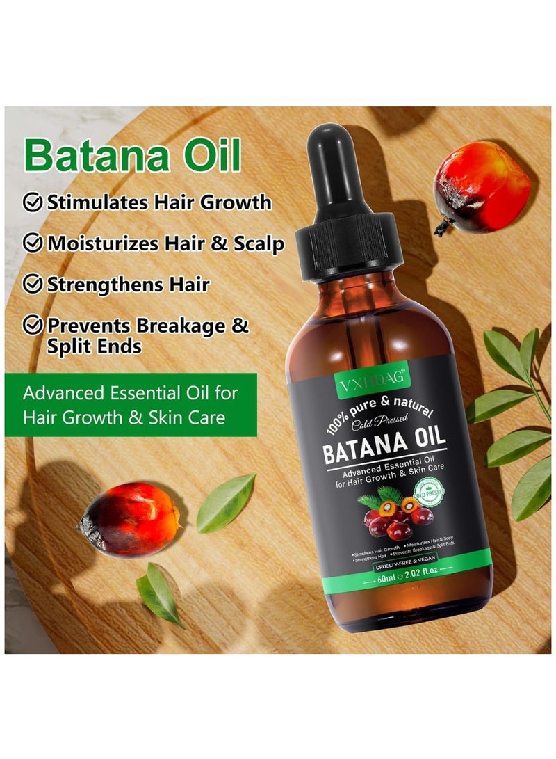 VXHDAG Natural Batana Oil for Hair Care Hair Conditioner Oil for Thin Hair Repair Damaged Hair Nourishes Thin Hair Scalp Skin and Loss Hair Growth Fit for All Hair Types Raw Batana Oil 60ml - Image 4