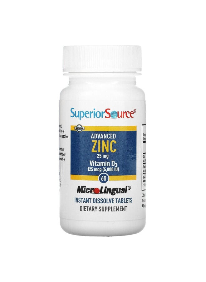 Superior Source Advanced Zinc, Vitamin D3, 60 MicroLingual Instant Dissolve Tablets  - Image 3