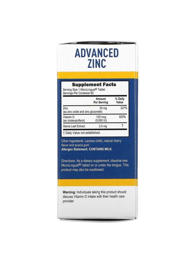 Superior Source Advanced Zinc, Vitamin D3, 60 MicroLingual Instant Dissolve Tablets  - Image 2