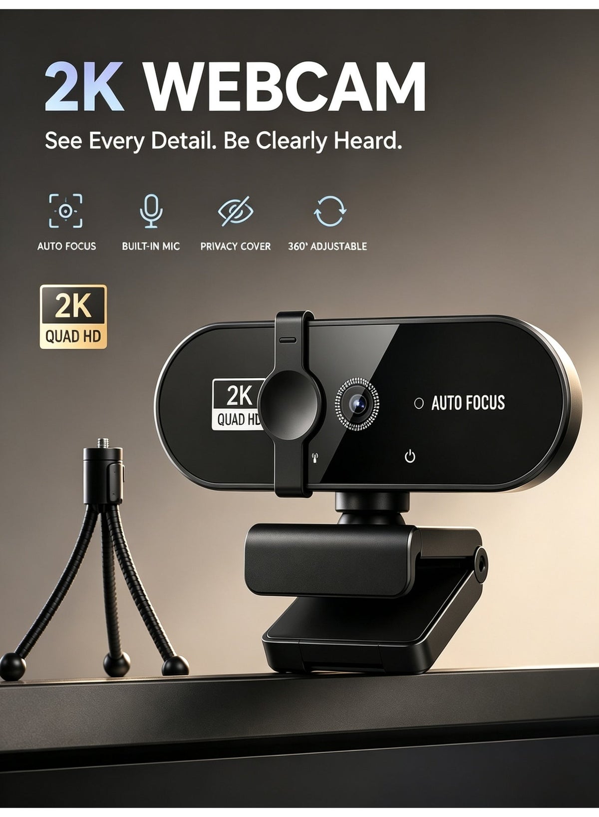جوريا Jourria 2k Webcam With Microphone usb