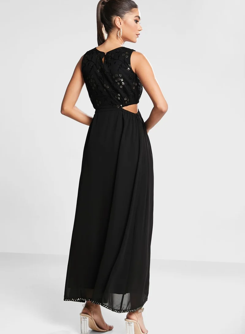 indya Indya X Ashish Soni Black Floral Embroidered Gown