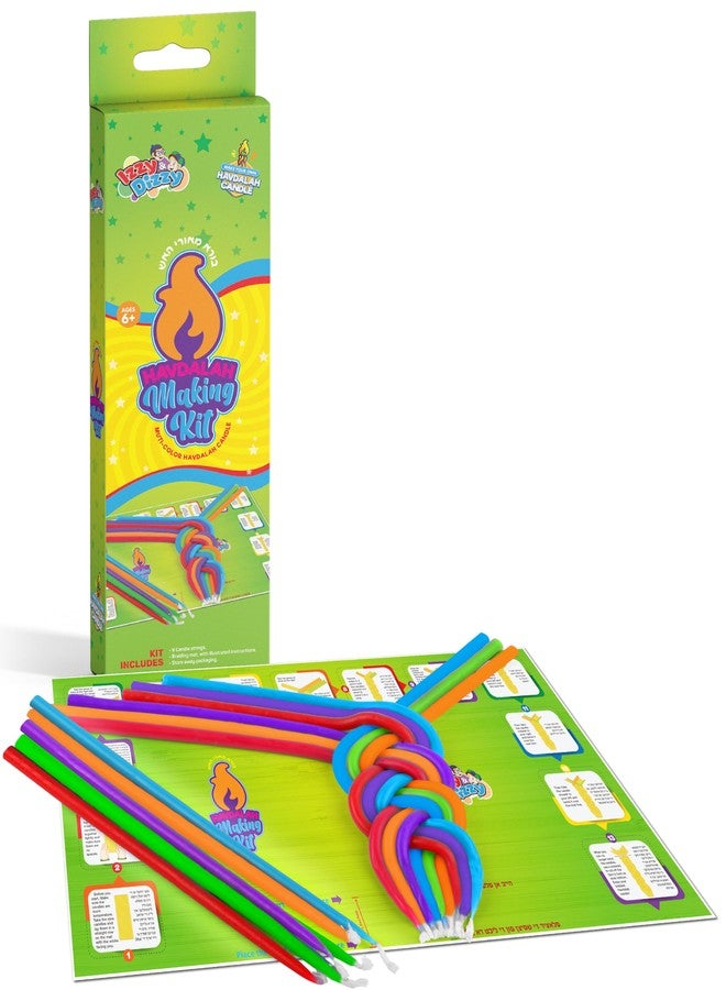 Izzy 'n' Dizzy Havdalah Candle Making Kit for Kids - DIY Candle Arts and Craft Kits - Braided Havdalah Wax Candle Making Kit for Adults and Kids - Create Your Own Braided Multicolored Havdalah Candle - Image 1