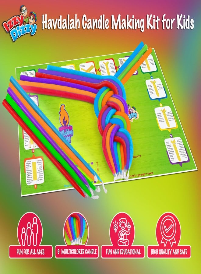 Izzy 'n' Dizzy Havdalah Candle Making Kit for Kids - DIY Candle Arts and Craft Kits - Braided Havdalah Wax Candle Making Kit for Adults and Kids - Create Your Own Braided Multicolored Havdalah Candle - Image 2
