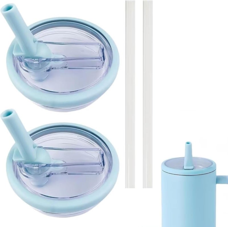 ستانلي عبوتان من أغطية أكواب ستانلي كوينشر، سعة 40 أونصة، مزودة بماصة قابلة للطي، مانعة للانسكاب والانسكاب، قابلة لإعادة الاستخدام، ومضادة للتسرب.