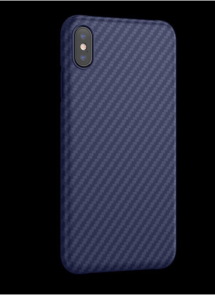 iPhone XS Max Carbon Fiber Texture Ultra-Slim Case Cover Dark Blue