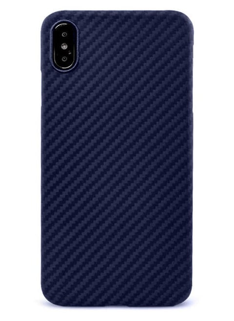 iPhone XS Max Carbon Fiber Texture Ultra-Slim Case Cover Dark Blue