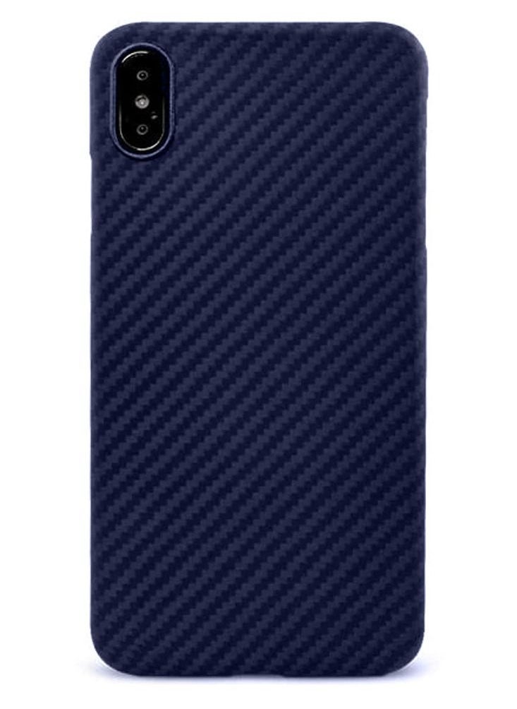 iPhone XS Max Carbon Fiber Texture Ultra-Slim Case Cover Dark Blue