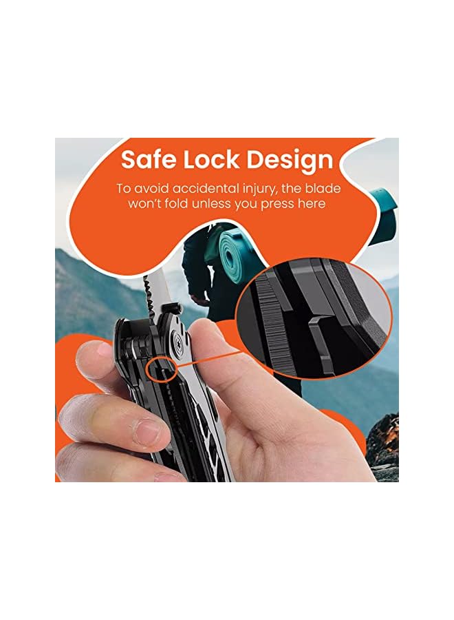 PROMASS Hand Tool Kit, Folding Pocket Camping equipment, Perfect 13 in1 Tool for Men & Women for Outdoor, Survival and Emergency Outdoor Tool.  - Image 5