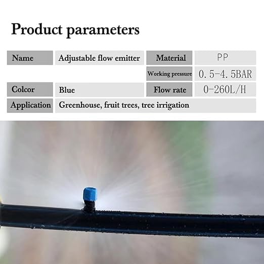 APPSTER 50pcs Adjustable Drippers 0-260Ltr/Hour Flow Rate Sprinklers for Plant Watering Garden 1/4 Inch Emitter Online Dripper Drip Irrigation System - Pack of 50pcs - Image 3
