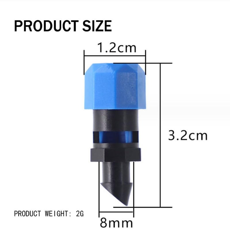 APPSTER 50pcs Adjustable Drippers 0-260Ltr/Hour Flow Rate Sprinklers for Plant Watering Garden 1/4 Inch Emitter Online Dripper Drip Irrigation System - Pack of 50pcs - Image 2