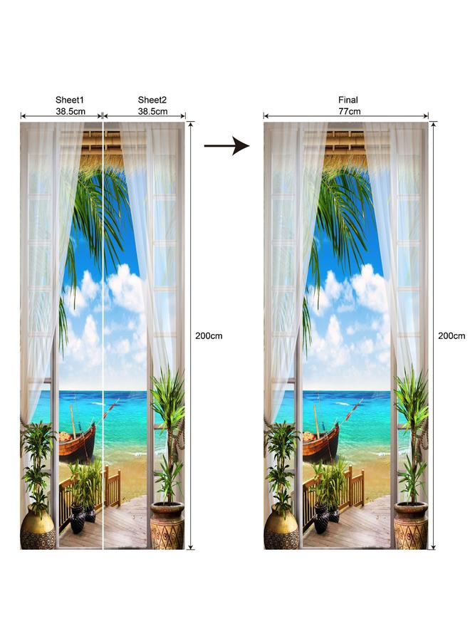 Bluejw Foreign Trade Goods 77/90cm Landscape Decoration Simulation Door Stickers Bedroom Living Room Door Renovation Pvc Wall Stickers A Generation Of Hair - Image 1