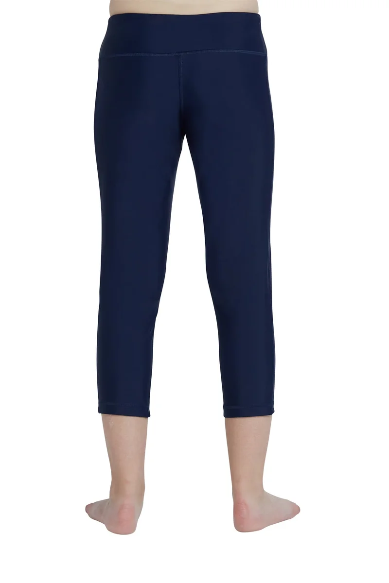COEGA SUNWEAR COEGA Girls Youth Swim Tights 3/4 Length - Navy Pink Tropical