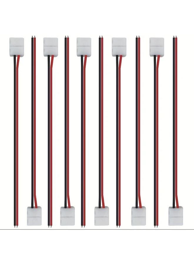 10pcs 8mm Fast Connection Non Soldered Snap On 2 Pin LED Strip Connectors - Image 1