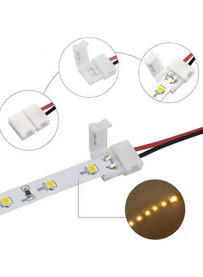 10pcs 8mm Fast Connection Non Soldered Snap On 2 Pin LED Strip Connectors - Image 4