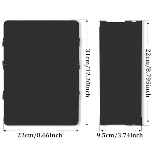 NECEG Nursing Clipboard Foldable-4 Layers Aluminum Nurse Foldable Clipboard Nursing Medical Edition Cheat Sheets, Pocket Size Pen Clip for Nurses Students School and Doctors-Black - Image 3