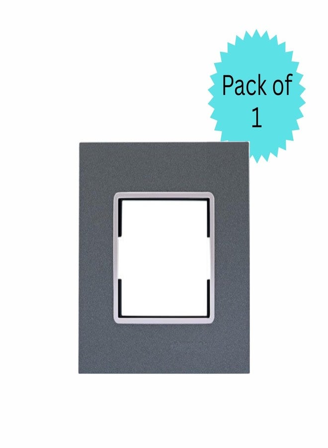 Anchor by Panasonic Penta Modular Gina 2 Module Plate with Chrome Collar for Switch Board, 10 Years on Site Warranty (Black, 65802B) - Image 2
