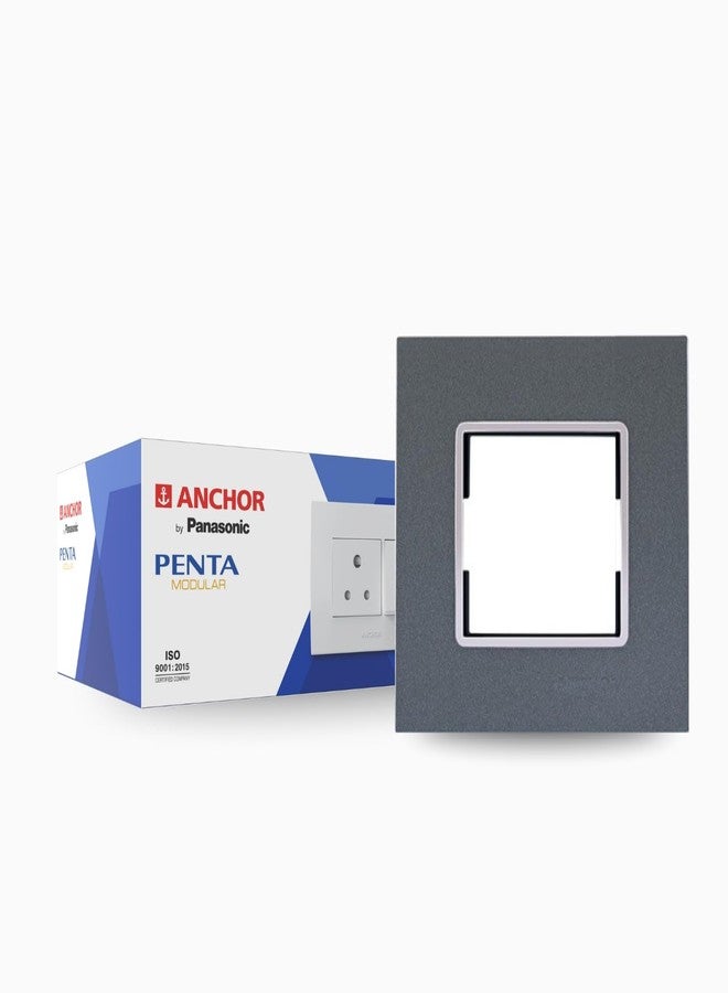 Anchor by Panasonic Penta Modular Gina 2 Module Plate with Chrome Collar for Switch Board, 10 Years on Site Warranty (Black, 65802B) - Image 1