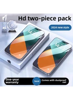 Suitable For Iphone16pro Tempered Film For Iphone 16promax Mobile Phone Film 15/14/13/12 Full Screen Coverage-Color:Hd [9d Full Coverage]◆50 Times Anti-fall◆Damage Guaranteed◆2 Pack-Size:For Iphone 15 Pro