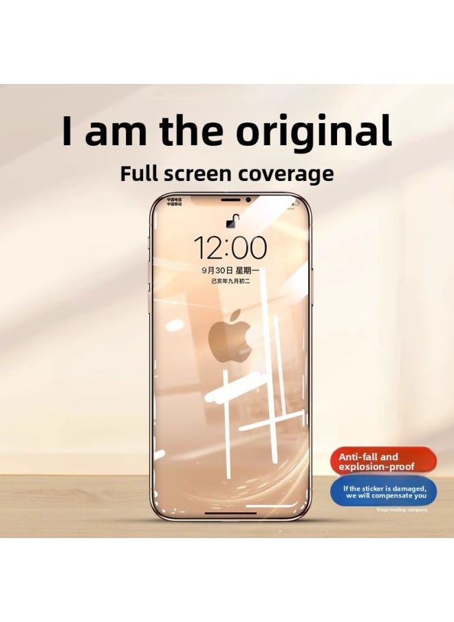 Generic - Suitable For Iphone16pro Tempered Film For Iphone 16promax Mobile Phone Film 15/14/13/12 Full Screen Coverage-Color:Hd [9d Full Coverage]◆50 Times Anti-fall◆Damage Guaranteed◆2 Pack-Size:For Iphone 15 Pro - Image 1
