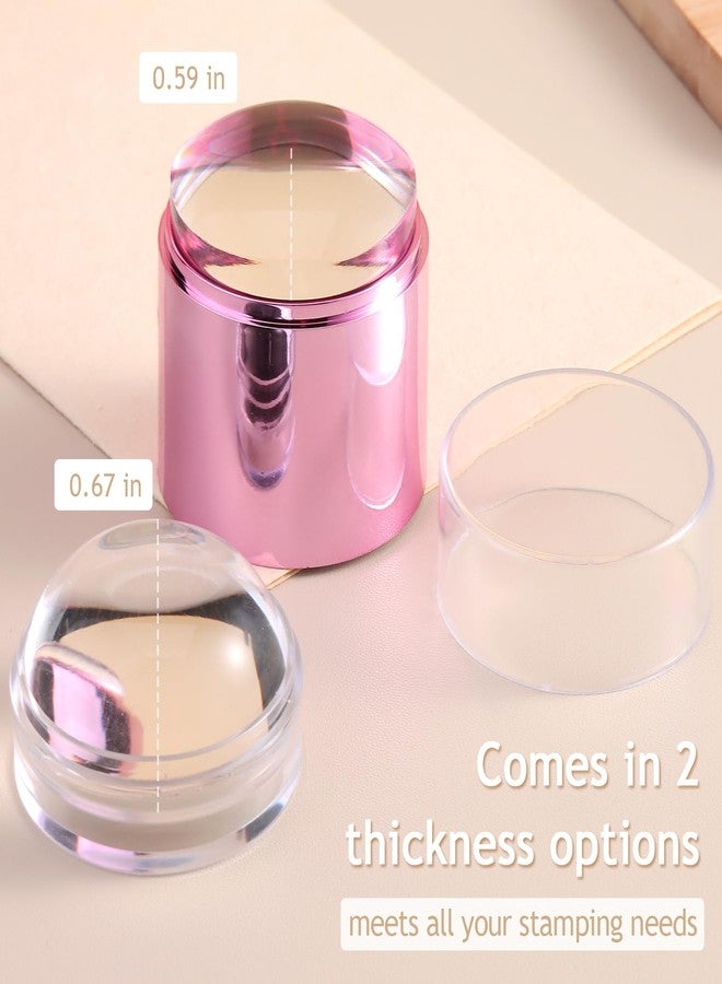 Furtherpretty Jelly Silicone Nail Art Stamper, 2-in-1 Detachable Nail Stamping Tool with Scraper for Gel Polish & French Tips, Manicure Salon Supplies, Sello de Silicona para Uñas (2-in-1 Purple) - Image 5