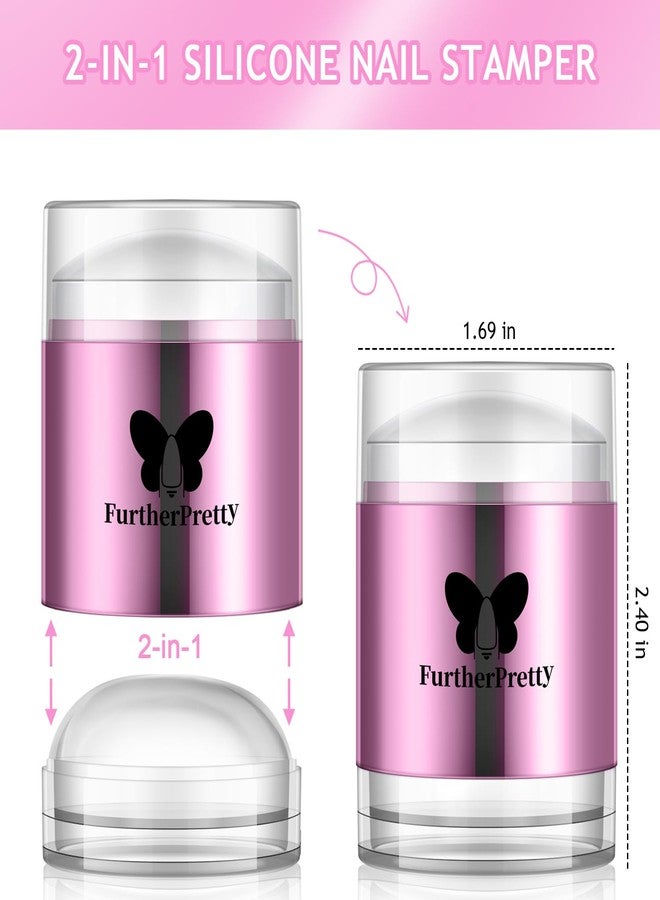 Furtherpretty Jelly Silicone Nail Art Stamper, 2-in-1 Detachable Nail Stamping Tool with Scraper for Gel Polish & French Tips, Manicure Salon Supplies, Sello de Silicona para Uñas (2-in-1 Purple) - Image 2
