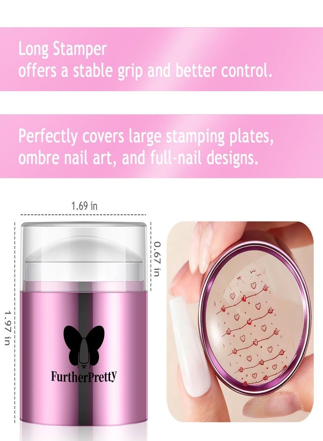 Furtherpretty Jelly Silicone Nail Art Stamper, 2-in-1 Detachable Nail Stamping Tool with Scraper for Gel Polish & French Tips, Manicure Salon Supplies, Sello de Silicona para Uñas (2-in-1 Purple) - Image 3