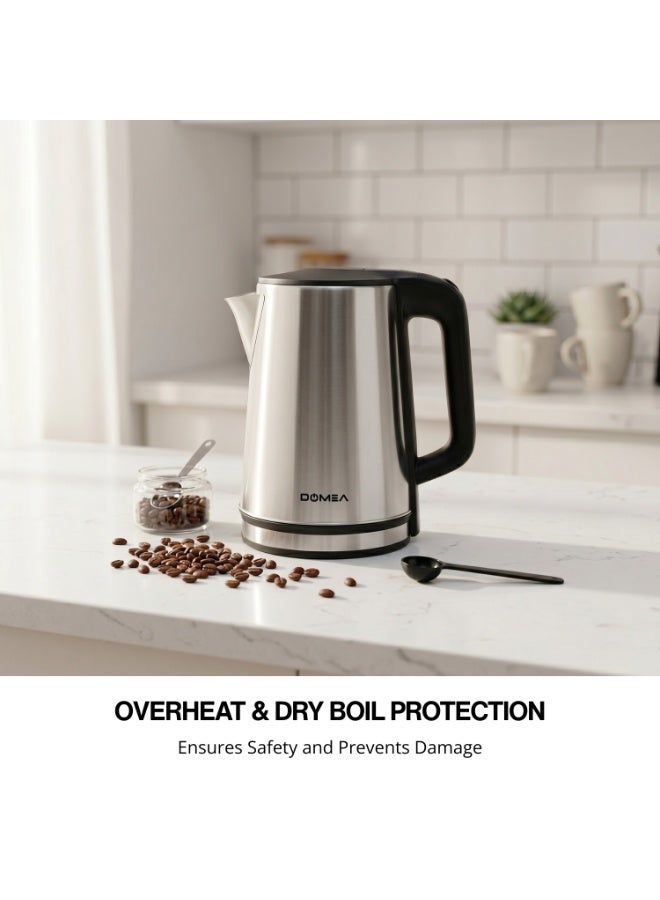 دوميا Electric Kettle, 2.0L Stainless Steel Water Kettle, 1500W Fast Boil, 360° Rotating Base, Auto Shut-Off & Boil-Dry Protection, KW170 - Image 5