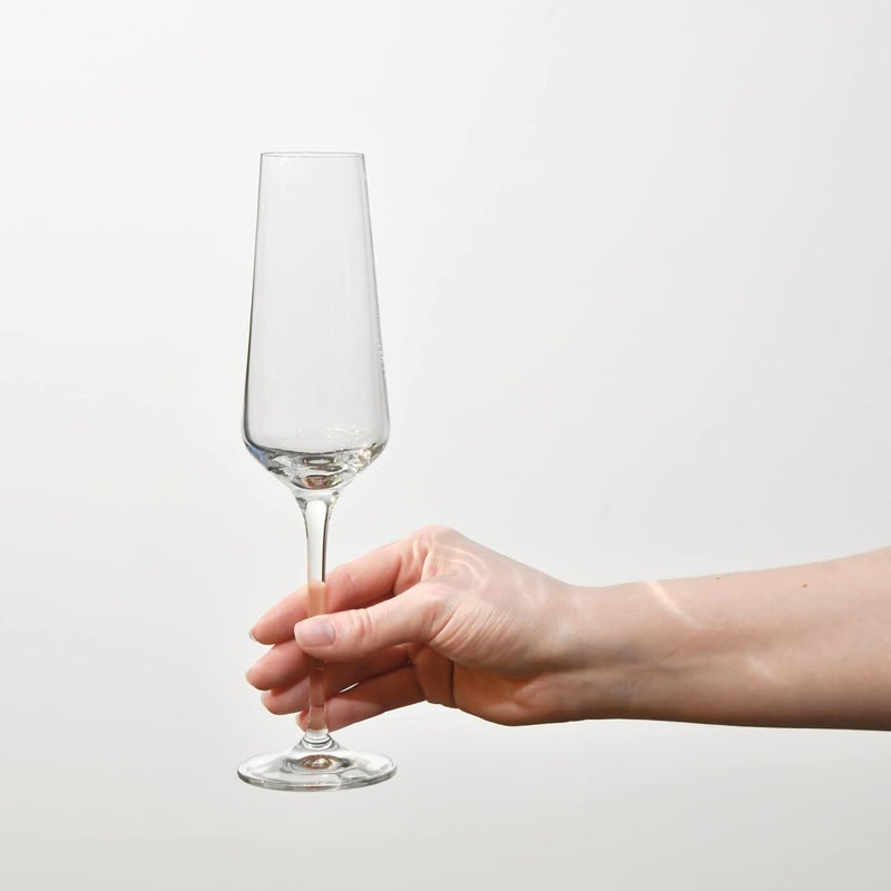Krosno Crystal Champagne Flute Glasses, Set of 6, 6.1 oz, Avant-Garde Collection, Classic Shape for Timeless Style, Ideal for Mimosas, Prosecco, Sparkling Wine, Dishwasher Safe, Made in Europe - Image 3