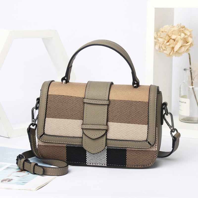 Small Square Bag Women'S Leather Autumn New Small Exquisite Fashion Simple All-Match High-End Shoulder Crossbody Bag - Image 1