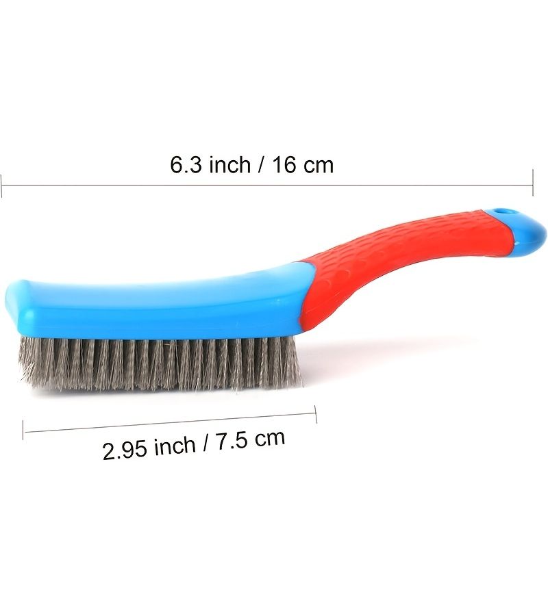 Wire Brush Set 4pcs Red And Blue Assorted Sizes - Image 3