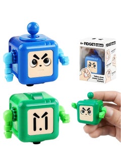 2 Pcs Fidget Robot Cube Fidgets Toy, Magic Cube Stress and Anxiety Relief Toys, for Adults and Children, Killing Time Cool Fidget Block for ADD/ADHD/ Fidget Toy Gadget Robot Gifts