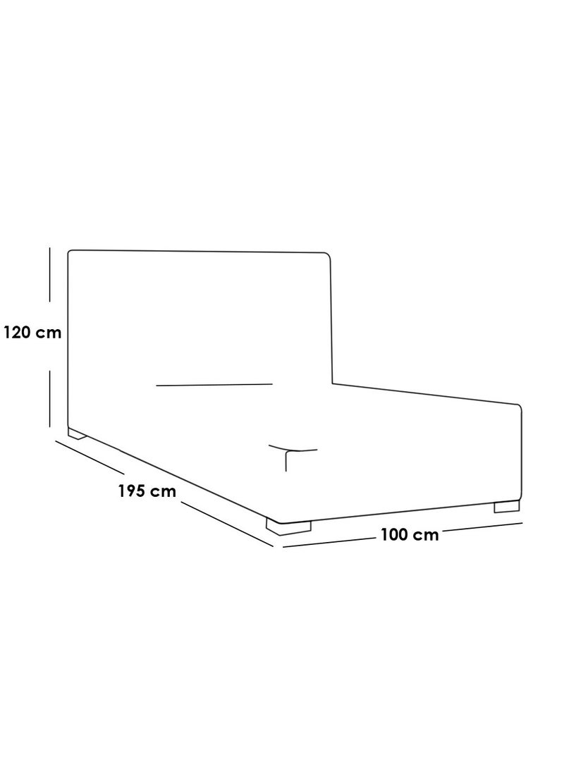 مودرن سرير كابتونية رمادي 100سم - Image 2