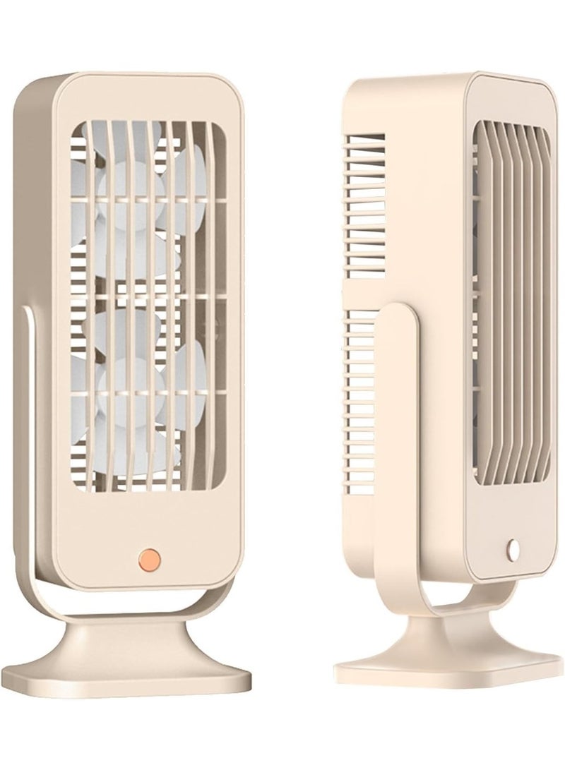 Ruay RA94 Rechargeable Desktop Fan Portable USB Cooling Fan With 3 Speed Adjustable Angle Long Battery Mini Table Fan Beige - Image 2