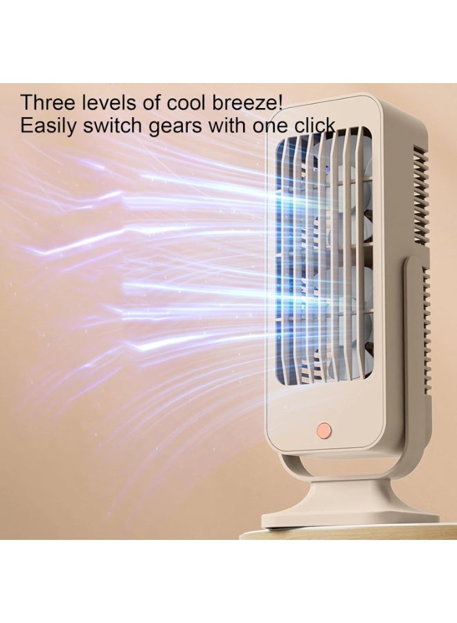 Ruay RA94 Rechargeable Desktop Fan Portable USB Cooling Fan With 3 Speed Adjustable Angle Long Battery Mini Table Fan Beige - Image 4