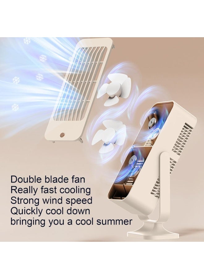 Ruay RA94 Rechargeable Desktop Fan Portable USB Cooling Fan With 3 Speed Adjustable Angle Long Battery Mini Table Fan Beige - Image 3