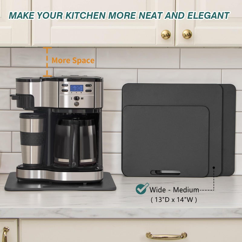 ANBOXIT Metal Appliance Slider, Sliding Tray for Coffee Maker,360Â° Effortless Movement,Small Appliance Rolling Tray for Counter, Coffee Pot Slider, Wide - Medium (13"D x 14"W) - Image 4