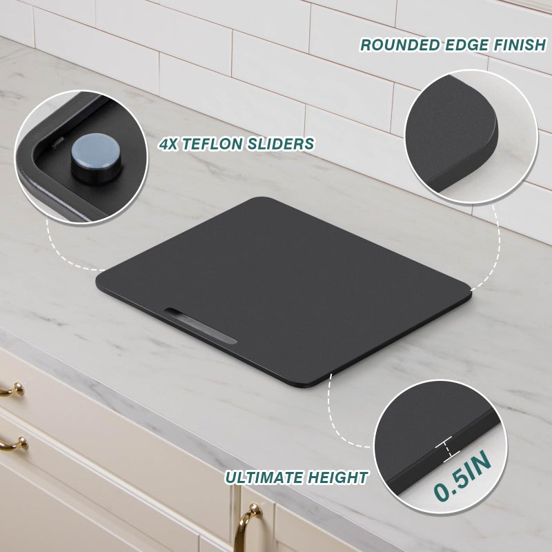 ANBOXIT Metal Appliance Slider, Sliding Tray for Coffee Maker,360Â° Effortless Movement,Small Appliance Rolling Tray for Counter, Coffee Pot Slider, Wide - Medium (13"D x 14"W) - Image 5