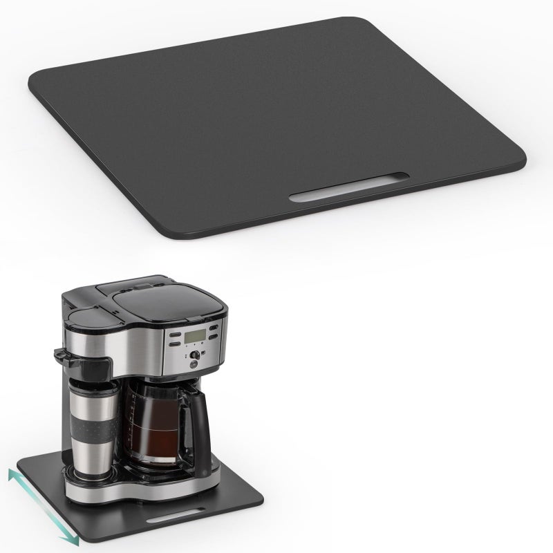 ANBOXIT Metal Appliance Slider, Sliding Tray for Coffee Maker,360Â° Effortless Movement,Small Appliance Rolling Tray for Counter, Coffee Pot Slider, Wide - Medium (13"D x 14"W) - Image 1