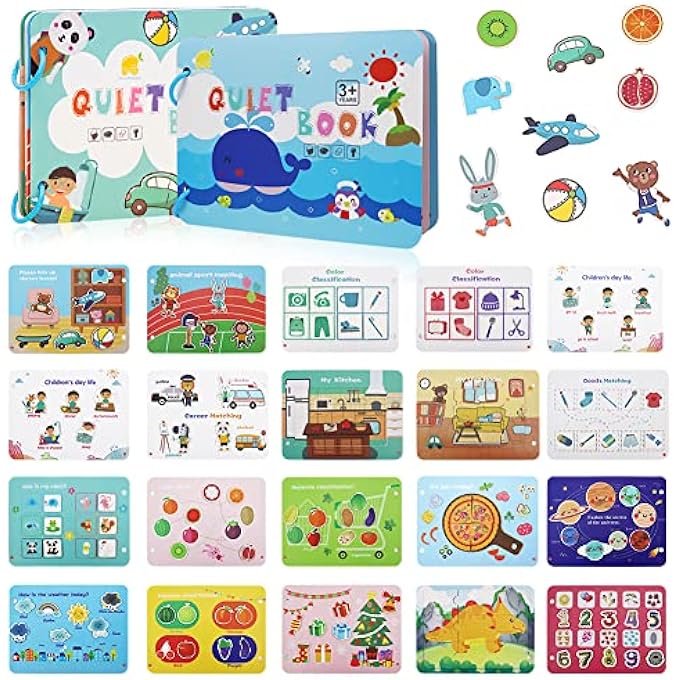 QUIET BOOK, 3D TODDLERS STORY CLOTH BOOK FOR TODDLERS KIDS 1 2 3 4 TO DEVELOP BASIC SKILLS PRESCHOOL LEARNING ACTIVITIES EDUCATIONAL SENSORY TRAVEL TOYS - Image 1