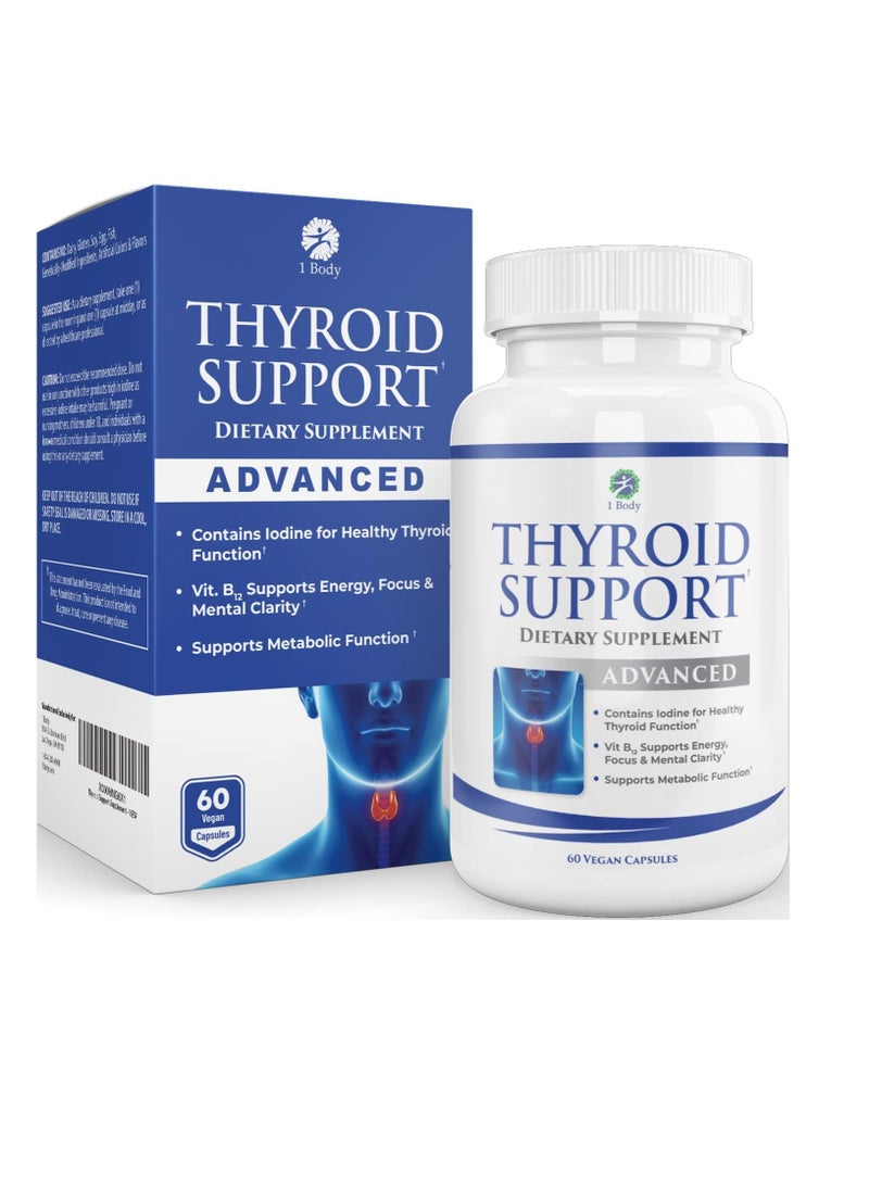 1 Body Thyroid Support Supplement with Iodine 30 Day Supply