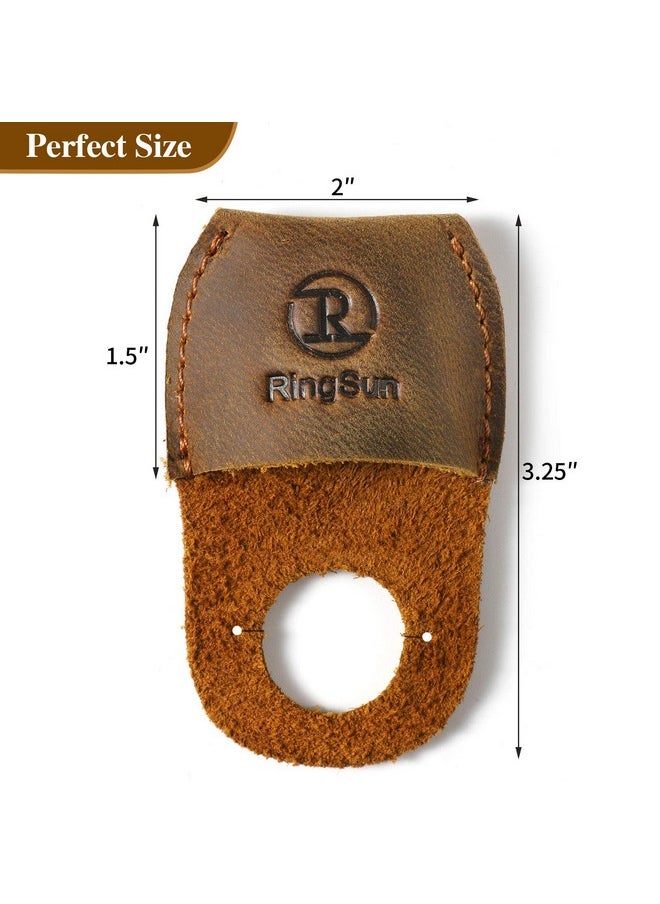RINGSUN Thumb Guard Wood Carving Tools, Leather Finger Protector, Handmade Carpenter Working Carving Kit Accessories Brown Rs40  - Image 2