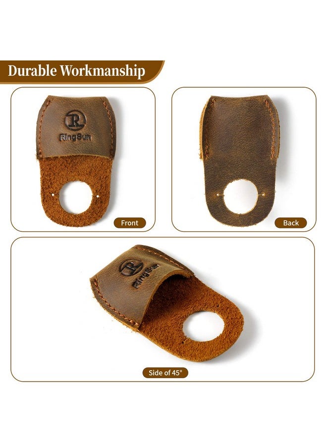 RINGSUN Thumb Guard Wood Carving Tools, Leather Finger Protector, Handmade Carpenter Working Carving Kit Accessories Brown Rs40  - Image 3