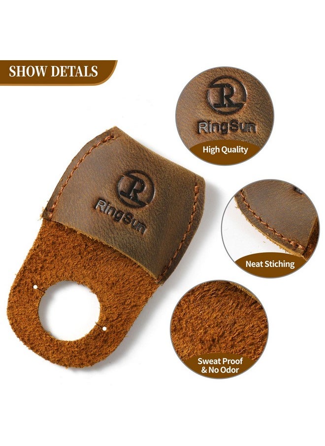 RINGSUN Thumb Guard Wood Carving Tools, Leather Finger Protector, Handmade Carpenter Working Carving Kit Accessories Brown Rs40  - Image 4