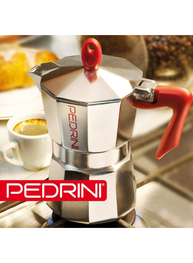 PEDRINI بيدريني كافيتيريا صانعة القهوة، 6 أكواب، ألومنيوم مصقول، 9084 - Image 3