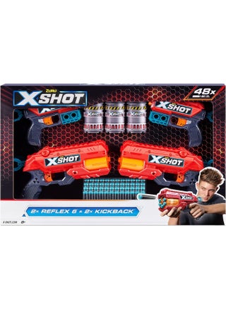 X-Shot Excel Combo Pack [2 Kickback/2 Reflex-6] (3 Cans/48 Darts) - pzsku/Z3F6EC742CCB165E233EBZ/45/_/1721047645/517d5423-9bce-4838-8cbf-a67aeae22c61